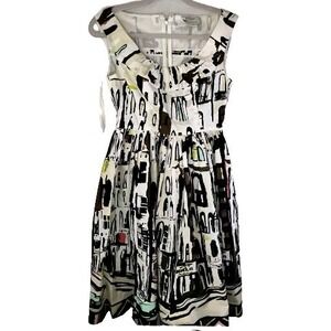 Kate Spade Dress Women Size‎ 0 Havana Cuba City Dress Landscape Pop Of Color